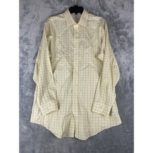 Brooks Brothers Regen Shirt Mens Size 16.5-33 Yellow Button Up Long Sleeve Check